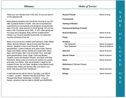 Gallant 4-Sided Graduated Funeral Program Template.