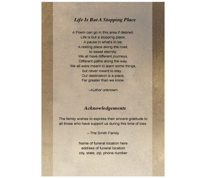 Prayer 4-Sided Graduated Funeral Program Template.