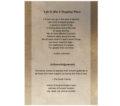 Prayer 4-Sided Graduated Funeral Program Template.