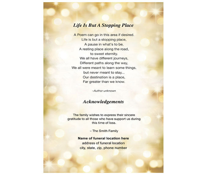 Poinsettia 4-Sided Graduated Funeral Program Template.