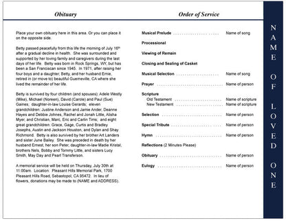 Boxing 4-Sided Graduated Funeral Program Template.