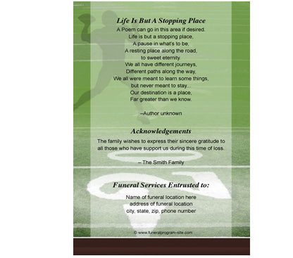 Football 4-Sided Graduated Funeral Program Template.