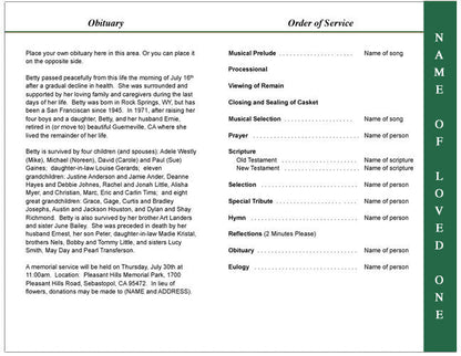 Soccer 4-Sided Graduated Funeral Program Template.