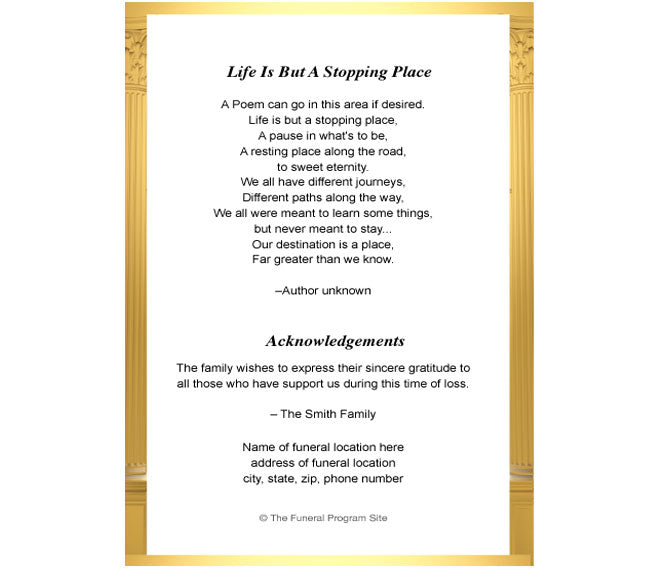 Kingdom 4-Sided Graduated Funeral Program Template.