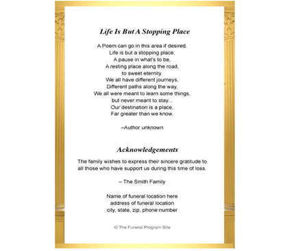 Kingdom 4-Sided Graduated Funeral Program Template.