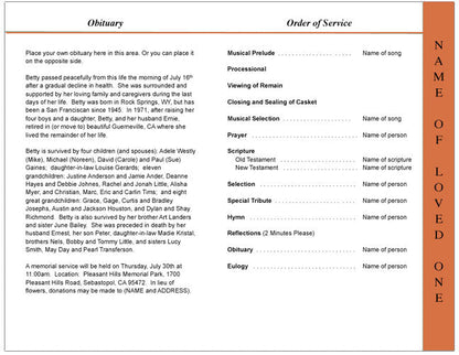 Autumn 4-Sided Graduated Funeral Program Template.
