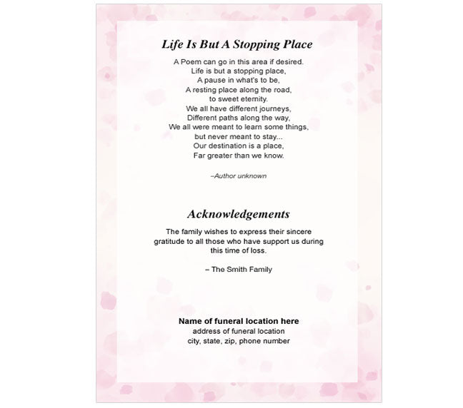 Spring 4-Side Graduated Funeral Program Template – Funeral Program-Site ...