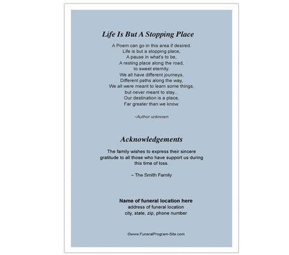 Solitude 4-Sided Graduated Funeral Program Template.