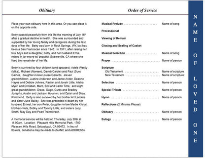 Solitude 4-Sided Graduated Funeral Program Template.
