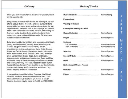 Angel 4-Sided Graduated Funeral Program Template.