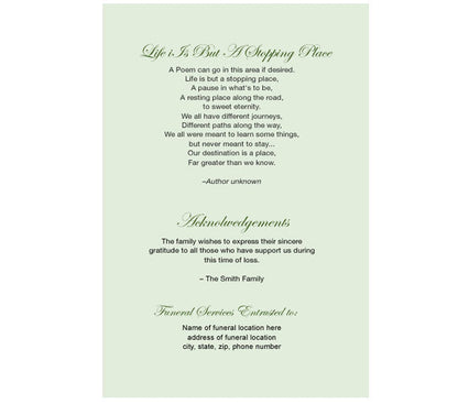 Modern Dove 4-Sided Graduated Funeral Program Template.