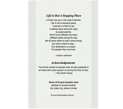 Bridge 4-Sided Graduated Funeral Program Template.