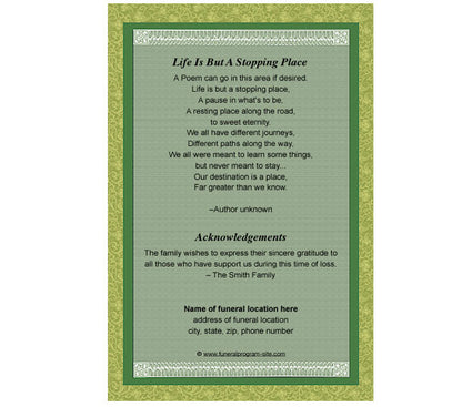 Celtic 4-Sided Graduated Funeral Program Template.