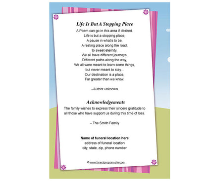Doll 4-Sided Graduated Funeral Program Template.