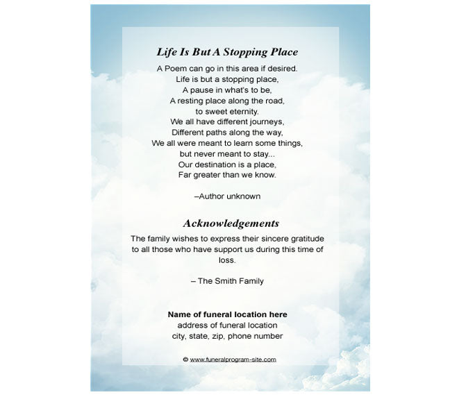 Mary 4-Sided Graduated Funeral Program Template.
