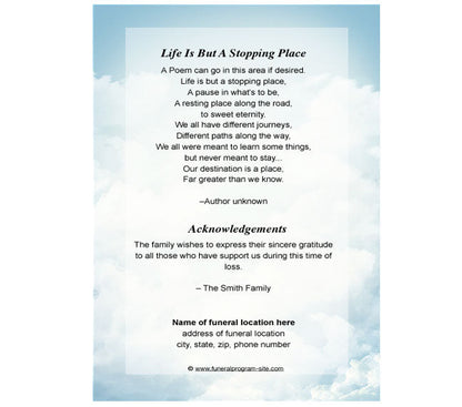 Mary 4-Sided Graduated Funeral Program Template.