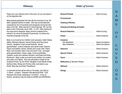 Mary 4-Sided Graduated Funeral Program Template.