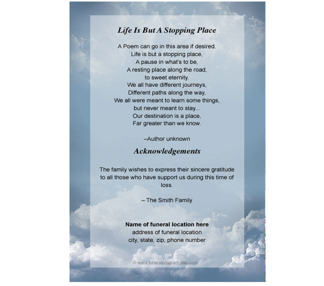 Morningstar 4-Sided Graduated Funeral Program Template.