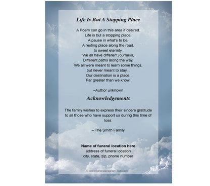 Morningstar 4-Sided Graduated Funeral Program Template.