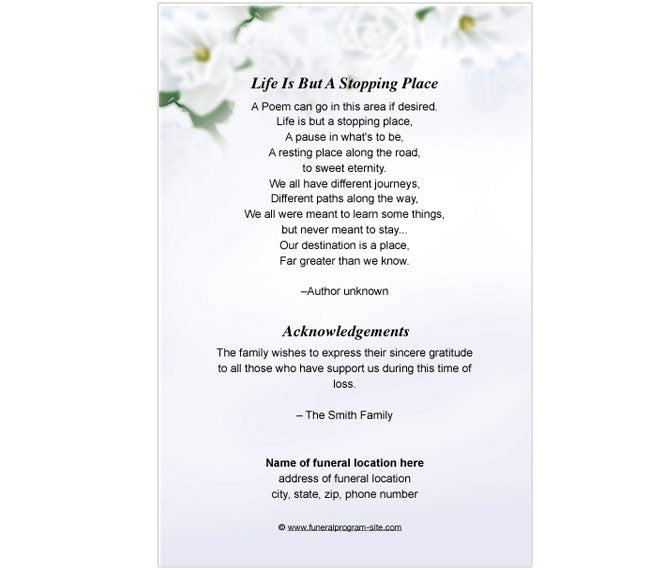 Awakening 4-Sided Graduated Funeral Program Template.