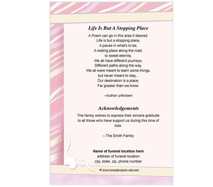 Carly 4-Sided Graduated Funeral Program Template.