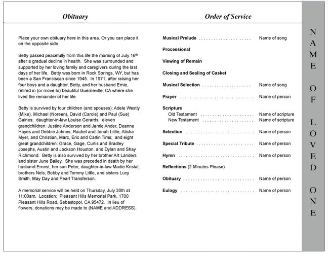 Heartland 4-Sided Graduated Funeral Program Template.