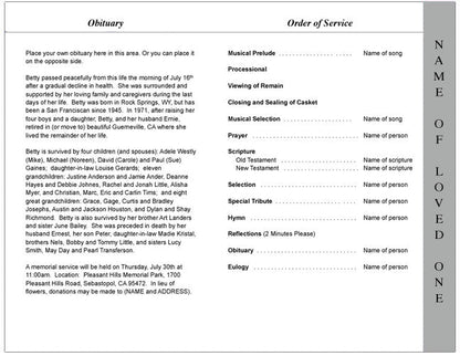 Heartland 4-Sided Graduated Funeral Program Template.