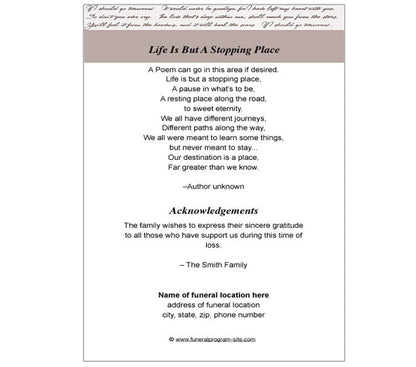 Mountain 4-Sided Graduated Funeral Program Template.