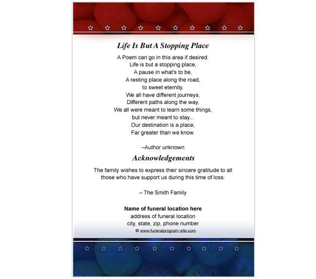 Hero 4-Sided Graduated Funeral Program Template.