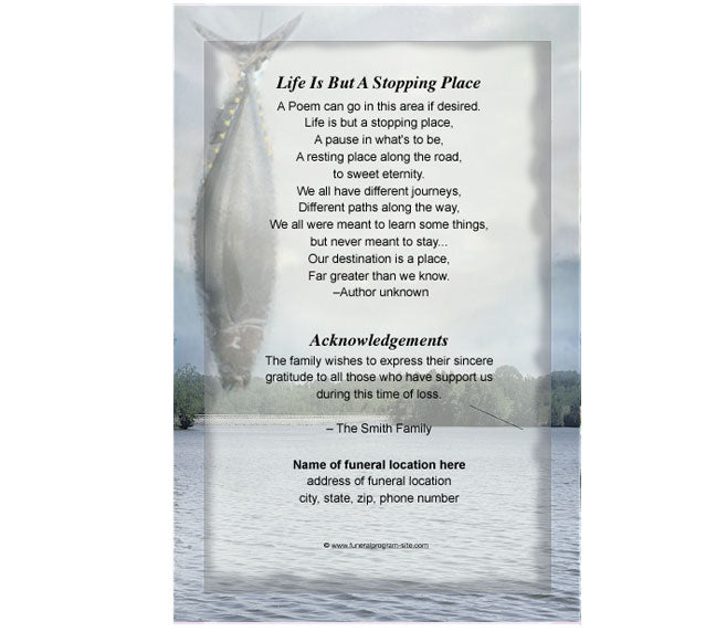 Angler 4-Sided Graduated Funeral Program Template.