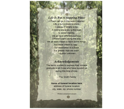 Hunter 4-Sided Graduated Funeral Program Template.