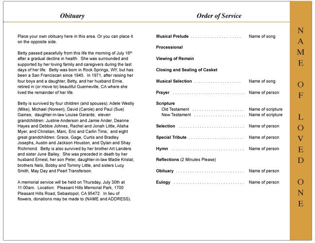 Genesis 4-Sided Graduated Funeral Program Template.
