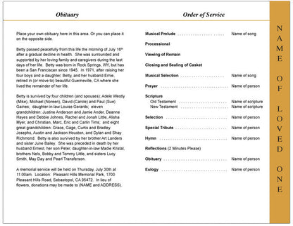 Genesis 4-Sided Graduated Funeral Program Template.