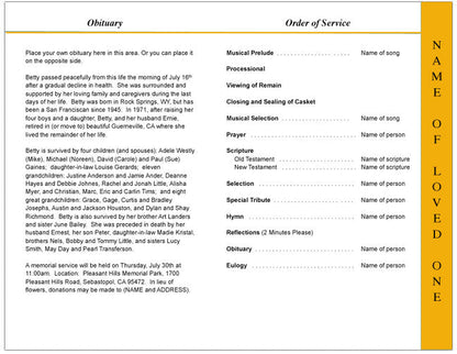 Ashanti 4-Sided Graduated Funeral Program Template.
