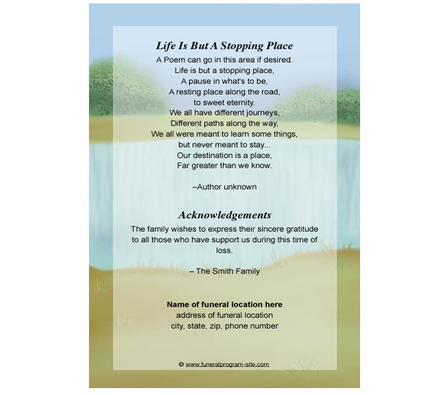 Eve 4-Sided Funeral Graduated Program Template.