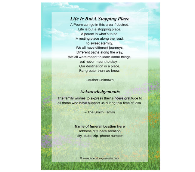 Madonna 4-Sided Graduated Funeral Program Template.