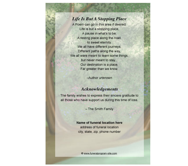 Faith 4-Sided Funeral Graduated Program Template.