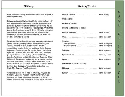 Faith 4-Sided Funeral Graduated Program Template.