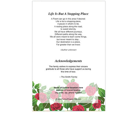 Austere 4-Sided Graduated Funeral Program Template.