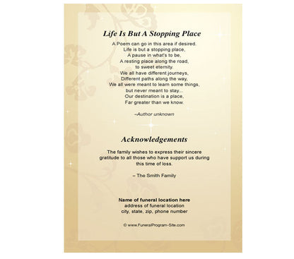 Crossing 4-Sided Graduated Funeral Program Template.