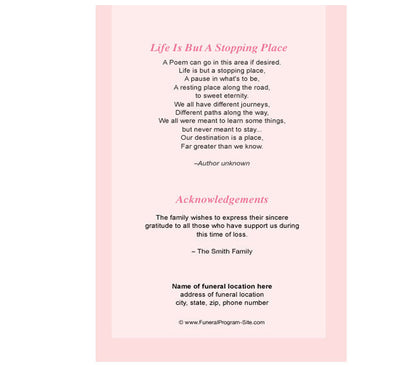 Seraphina 4-Sided Graduated Funeral Program Template.