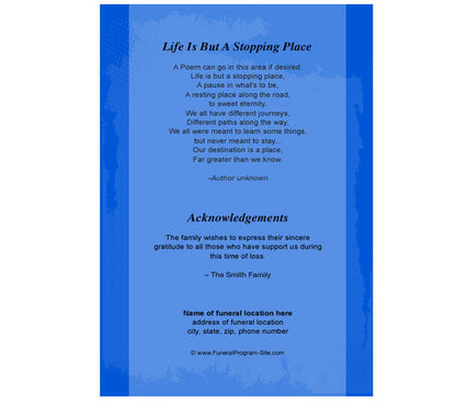 Jazz 4-Sided Graduated Funeral Program Template.
