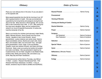 Jazz 4-Sided Graduated Funeral Program Template.