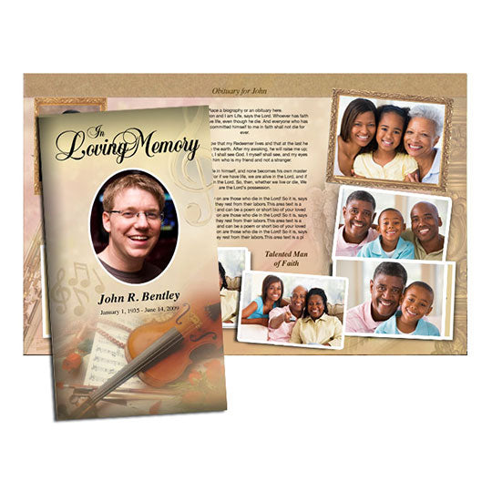 Harmony TriFold Funeral Brochure Template.