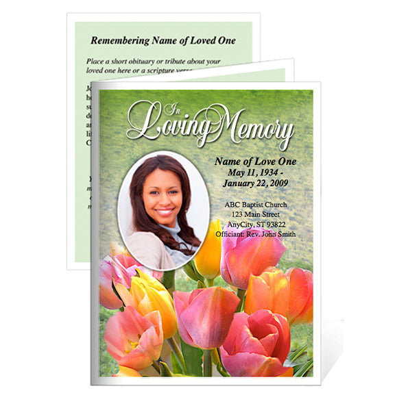 Harvest Small Memorial Card Template.