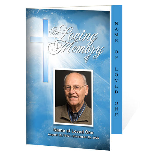 Heaven 4-Sided Graduated Funeral Program Template.