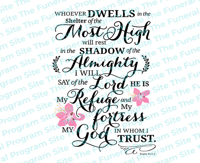 He Who Dwells Bible Verse Word Art.