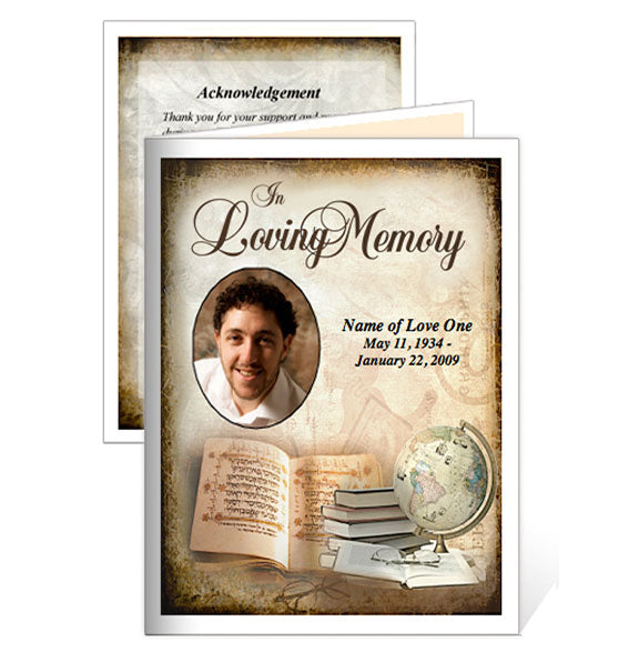 History Small Memorial Card Template.