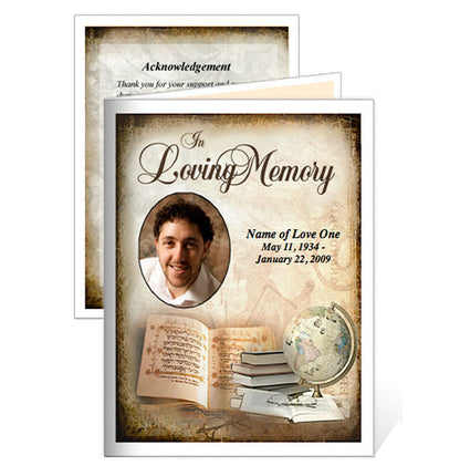 History Small Memorial Card Template.