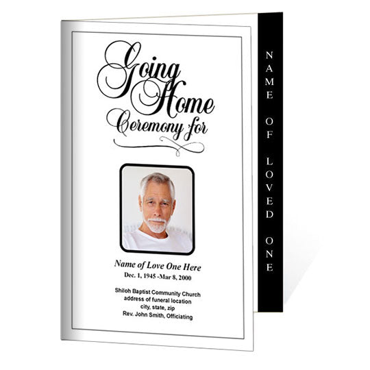 Home 4-Sided Graduated Funeral Program Template.